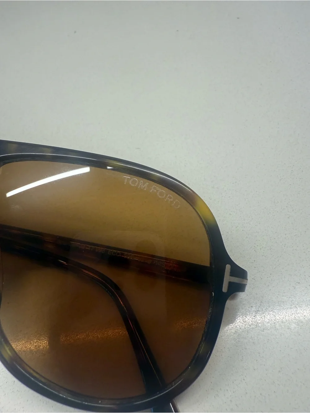 Tom Ford Spencer Tortoiseshell Frame Sunglasses with Brown Lenses